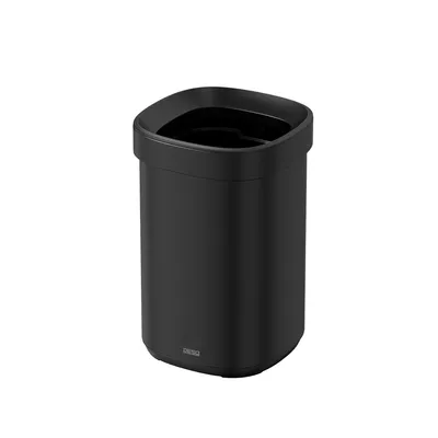 Produktbild von DESQ 6112.09 Abfalleimer – 20L – Metall – Fingerabdruckresistent – Unsichtbare Beutelbefestigung – Schwarz
