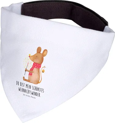 Produktbild von Mr. & Mrs. Panda Halstuch Hund Maus Weihnachten - Weiß - Geschenk, Hunde, Hundetuch, Tuch, Weihnachtsgruß, Weihnachtswunder, Frohe, Hundehalstuch, Weihnachtsmotiv