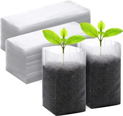 Zdjęcie produktu dla 200 sztuk worków z włókniny do sadzonek, 5,5 x 6,3 cala – biodegradowalne – do ogrodu przydomowego – drzewa – kwiaty – warzywa – worki do uprawy – pojemniki do sadzenia