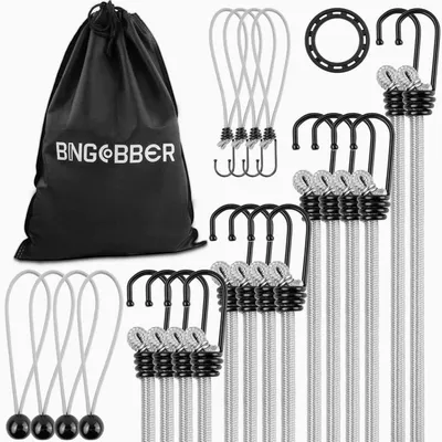 Productafbeelding van Spanningstape met haken, set van 23 stuks, 20-90 cm, inclusief opbergtas