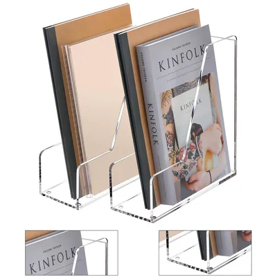 Produktbild von Acryl Magazine File A4 für A4-Dokumente, vertikale Zeitschriftenhalter, 2er-Pack Magazine Rack, platzsparend und stabil