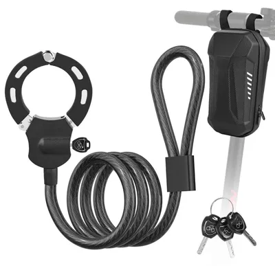 Produktbild von E Scooter Schloss mit Silikonschutz, Diebstahlschutz Handschellenschloss, Schwarz