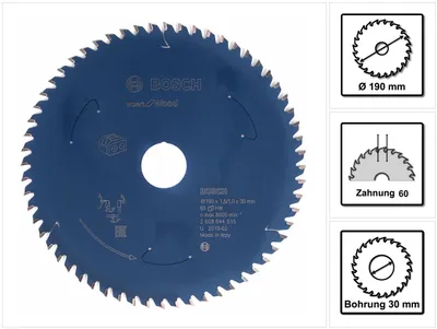Immagine prodotto di Bosch Expert for Wood - Kreissägeblatt - für Holz - 190 mm - 60 Zähne