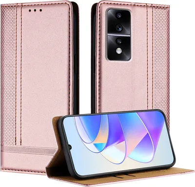 Produktbild von Handyhülle für Honor 80 GT Leder Flip Klappbare Schutzhülle mit Standfunktion Pink