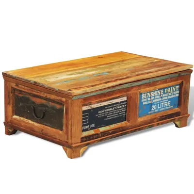 Image de vidaXL Table basse avec espace de rangement Vintage Vieux bois