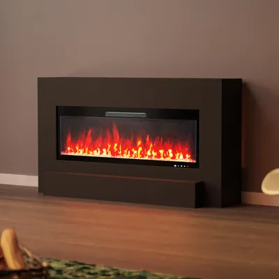 Produktbild von Glow Fire Elektrokamin 'Hestia 106 Schwarz' | LED Standkamin in weiß mit Heizung (1500 W) | HxBxT: 75x149x35 cm