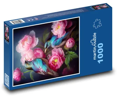 Produktbild von Puzzle 1000 Kolibris in Blumen - martinpuzzle