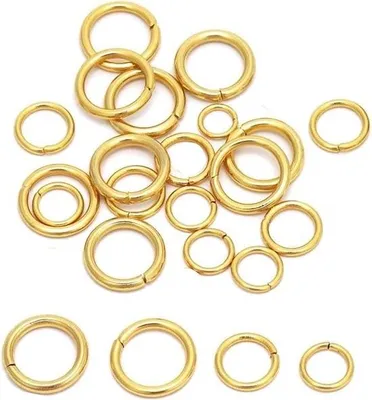 Image de Mousqueton rond - Porte-clés et sacs - 24 pièces - Or - Alliage de zinc
