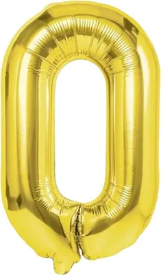 Obrázok produktu pre Fóliový balón číslo 0 narodeniny výročie zlatý 80 cm