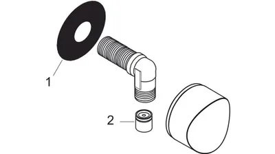 An exploded view diagram of plumbing components.