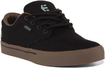 Produktbild von Etnies Jameson 2 Eco Herren Schnürung Segeltuch Vulkanisiert Turnschuhe Schwarz Braun – 8,5 Großbritannien - 42,5 EU - 9,5 US / Schwarz Braun