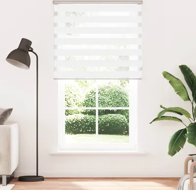 Image de Maison Exclusive - Store double blanc 125 x 200 cm Largeur du tissu 120,9 cm Polyester
