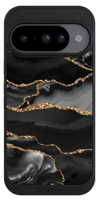 Produktbild von NIVOCASE Handyhülle für Google Pixel 10  Hülle NIVOpure Case Schwarz Glitzer Look Marmor Muster