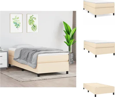Produktbild von vidaXL Boxspringbett Creme 90x190 cm Stoff -  Betten & Bettgestelle