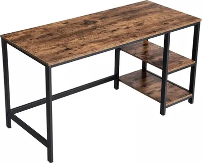 Zdjęcie produktu dla In And OutdoorMatch Industrial Desk Sjuul - biurko komputerowe do pracy - gabinet - biurko - 140x60x75cm - Vintage Brown/Black