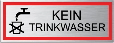 Produktbild von Schild Kein Trinkwasser | Selbstklebend | Material Aluminium | wetterfester Mehrfarbdruck | 175 x 65 mm
