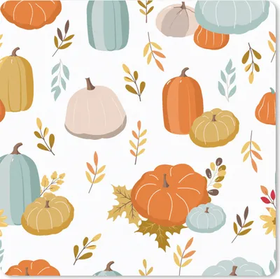 Produktbild von MuchoWow® Mauspad Mousepad Kürbis - Herbst - Muster 20x20 cm - Mousepads - Maus Mat - Pad - Mausunterlage - Desk Mat - Bureauartikeln