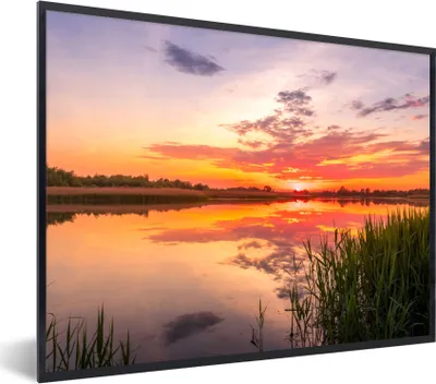 Produktbild von MuchoWow® Gerahmtes Poster Wasser - Luft - Natur 40x30 cm - Poster mit Schwarzem Bilderrahmen Wandposter Rahmen Foto Bilder - Kunstposter - Wanddekorationen