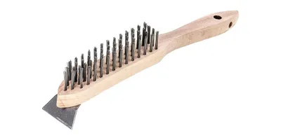 Produktbild von Drahtbürste L.290mm 0,35mm Stahldraht glatt 4-reihig LESSMANN