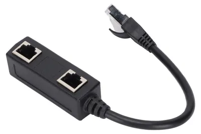Zdjęcie produktu dla Rozgałęźnik RJ45 – adapter z 1 wtykiem męskim i 2 gniazdami żeńskimi, złącze Ethernet do sieci domowej i domowego biura