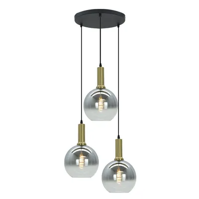 Produktbild von Olucia - EMERSON - Pendelleuchte - Grau / Schwarz - 3-flammig