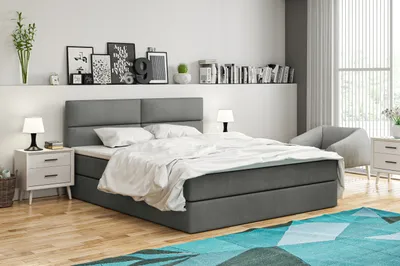 Produktbild von VELAR Boxspringbett mit bettkasten "LILO", 120 cm, Grau