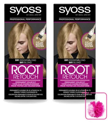 Produktbild von 2 x Syoss Root Touch-Up Haarfarbe BR1 Mittelblond - Sparpackung - 2 Stücke
