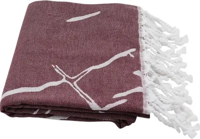 Produktbild von Hamamtuch als Strandtuch Badetuch "Marmor" bordeaux