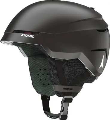 A black ski and snowboard helmet.