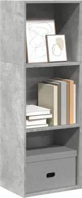 Produktbild von "2026 Promotion" Bücherregal - Standregal - Aktenregal - Betongrau 40x30x114 cm - Holzwerkstoff - Wohnzimmerschrank CC31885