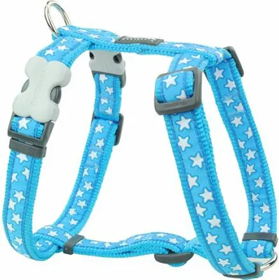 Imagen del producto de Arnés para perro, marca Red Dingo, estilo turquesa con estrellas blancas, talla 37-61 cm