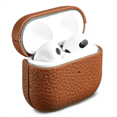 Productafbeelding van Accezz Echt Leren Case voor de Apple Airpods 3 - Cognac