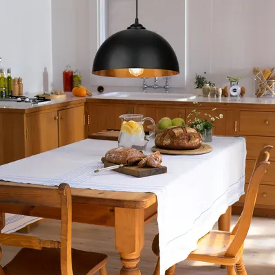 Produktbild von SWANEW 2x Pendelleuchte Lampenschirm Pendelleuchte Schwarz-gold Licht Retro hängende Industrie Hängelampe LED