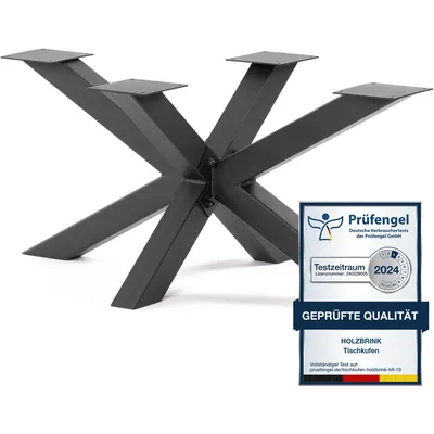Produktbild von HOLZBRINK Tischbeine aus Metall, Tischgestell für Beistelltisch Couchtisch Gartentisch, 98x58x43 cm (LxBxH), Schwarz, 1 Stück