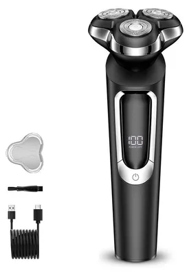 Produktbild von Elektrischer Herrenrasierer – IPX6 wasserdicht, Type-C Schnellladung – 3D Flex Klingen, Pop-Up Trimmer, 90 Min Laufzeit, nass & trocken – ideal für Reisen