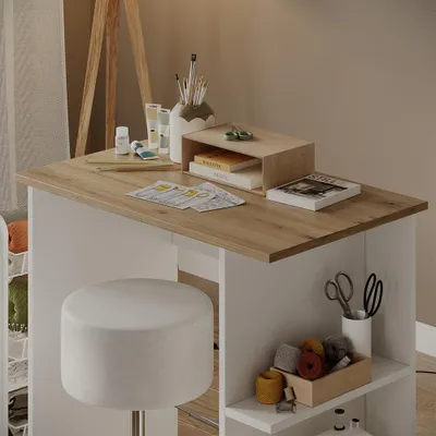 Produktbild von Schreibtisch Vicco Simple Weiß/Artisan 80 x 50 cm, Model 59817