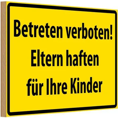 Produktbild von vianmo Holzschild 12x18 cm Betreten Verboten Straßenschild
