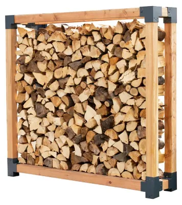 Produktbild von Westmann Lärchenholz Kaminholzregal Michel 4 Außenbereich Natur 198x40x180 cm