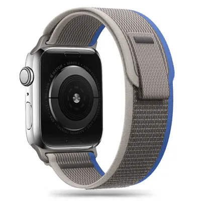 Obrázek produktu pro Tech-Protect Nylonové Hodinky Apple 4 / 5 / 6 / 7 / 8 / 9 / Se (38 / 40 / 41 Mm) Šedá/Modrá