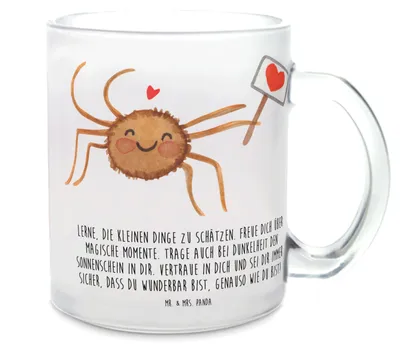 Produktbild von Mr. & Mrs. Panda Teetasse Spinne Agathe Motivation - Transparent - Geschenk, Tee Tasse, Vertrauen, Pott, glastasse, Glück, Häferl, Liebe, Glas, Dankeschön