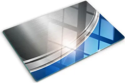 Produktbild von Tulup Glas Herdabdeckplatte - 80x52 cm - Glaskeramikkochfeld-Abdeckung Spritzschutz Glasabdeckplatte - Einteilig - Material-Textur - Metall Blau - Blau
