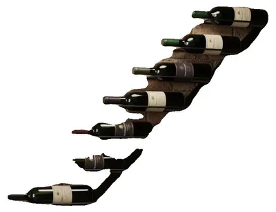 Produktbild von Weinhalter, Wandmontage, Robustes schwarzes Metalldesign, armeegrün