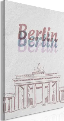Produktbild von Vlies Leinwandbild - Berlin in Watercolours (1 Part) Vertical 20x30 cm Städte d-A-0095-b-a