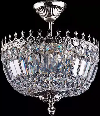 Produktbild von Deckenleuchter Luxus Silber Kronleuchter Deckenlampe Lüster Kristall