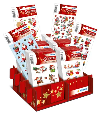 Produktbild von HERMA Weihnachts-Sticker DECOR "Nikolaus & Co." Display 60 Packungen