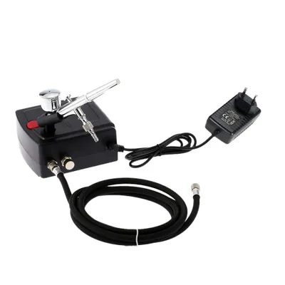Produktbild von Professionelles Airbrush-Luftkompressor-Kit fuer Kunstmalerei, Handwerk, Kuchen, Spruehen, Modell-Luftpinsel, Nagelwerkzeug-Set