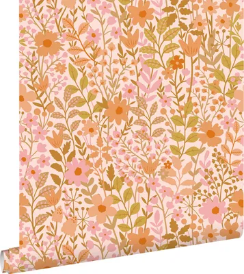 Obrázek produktu pro ESTAhome Tapeta Květiny Růžová, Olivově zelená a Oranžová 50 x 900 cm