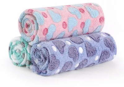 Image de Couverture pour chien, couverture pour chat, peluche, lavable, lot de 3, couverture douce et confortable pour petits et moyens chiens et chats
