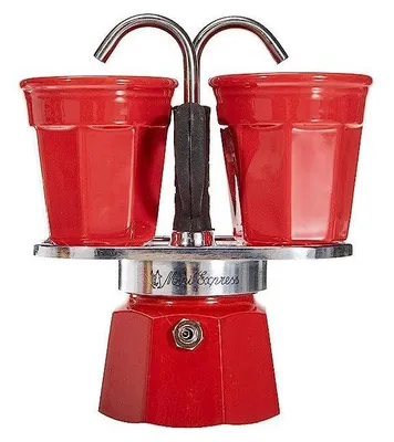 Immagine prodotto di Set per caffè espresso Bialetti Mini-Express, 2 tazze, acciaio inossidabile, rosso