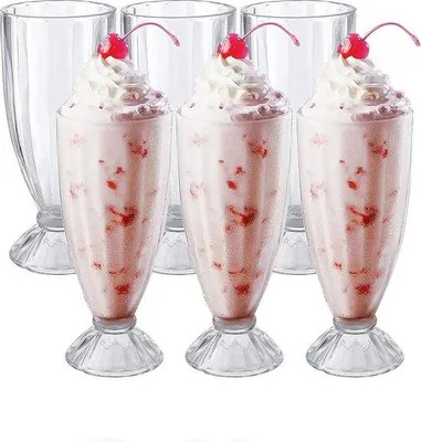 Image de Coupes à glace classiques de 350 ml avec cuillères, pour desserts et cocktails
